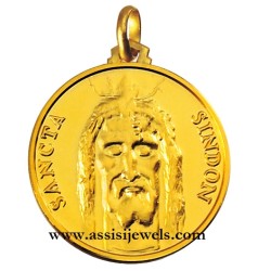 18 kt gold face of Christ Holy shroud medal
