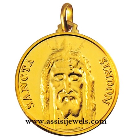 18 kt gold face of Christ Holy shroud medal