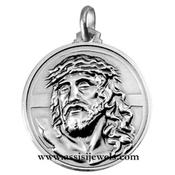 925 sterling silver face of Christ Crucified medal
