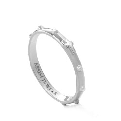 18 kt white gold rosary ring
