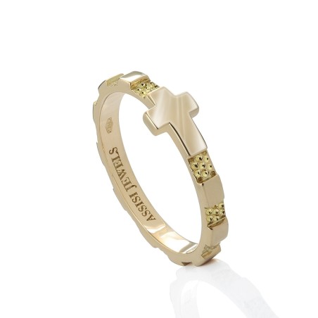 18 kt yellow gold rosary ring