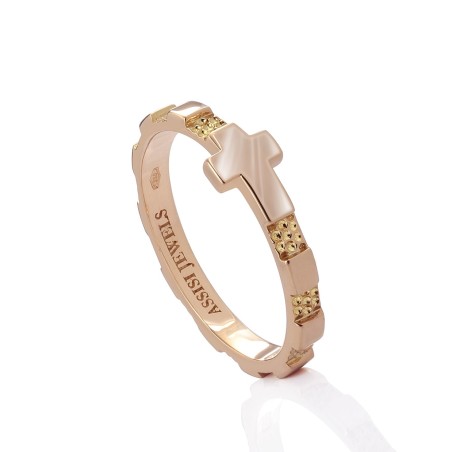 18 kt rose gold rosary ring