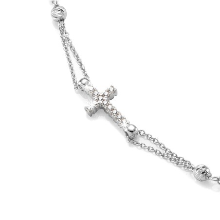 Collana rosario in oro bianco 18 kt