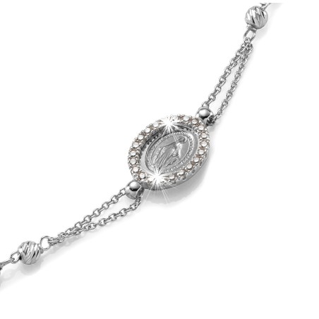 18 kt white gold rosary necklace