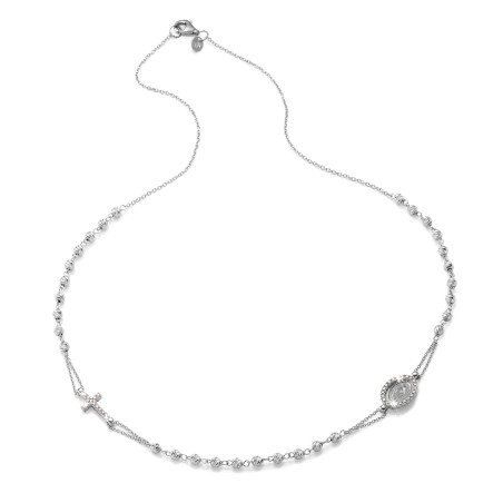 Collana rosario in oro bianco 18 kt