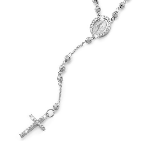 18 kt white gold rosary necklace