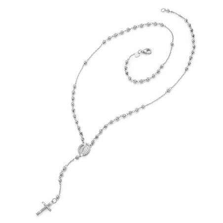 Collana rosario in oro bianco 18 kt