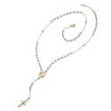 18 kt white and yellow gold rosary necklace