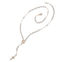 18 kt white and rose gold rosary necklace