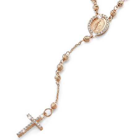 Collana rosario in oro rosa 18 kt