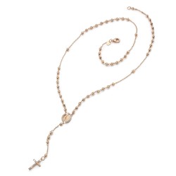 Collana rosario in oro rosa 18 kt