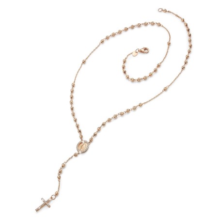 Collana rosario in oro rosa 18 kt