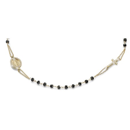 18 kt yellow gold rosary necklace
