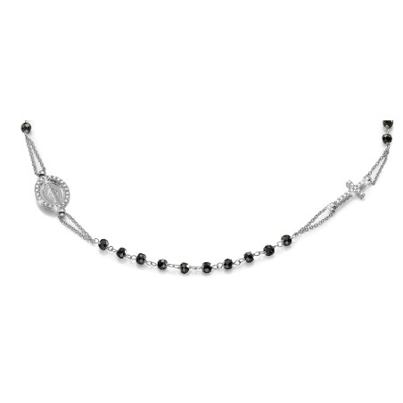 18 kt white gold rosary necklace