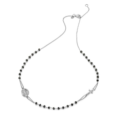 18 kt white gold rosary necklace