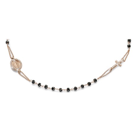Collana rosario in oro rosa 18 kt