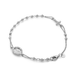 Bracciale rosario in oro bianco 18 kt