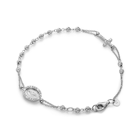 18 kt white gold rosary bracelet