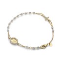 18 kt white and yellow gold rosary bracelet