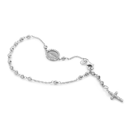 18 kt white gold rosary bracelet
