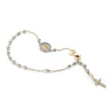 Bracciale rosario in oro bianco e giallo 18 kt
