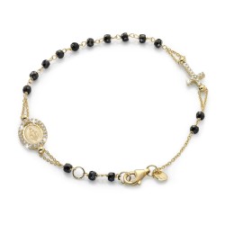Bracciale rosario in oro giallo 18 kt