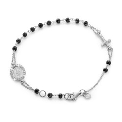 18 kt white gold rosary bracelet
