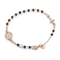 Bracciale rosario in oro rosa 18 kt