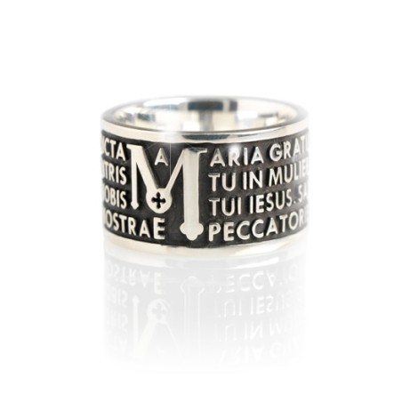 Tuam 925 sterling silver Hail Mary ring