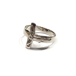 Anello Crocifisso oro bianco 18 kt