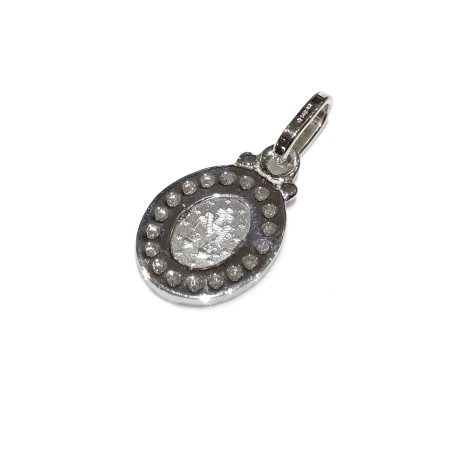 925 sterling silver miraculous Madonna medal with cubic zirconia