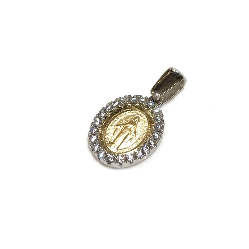 Medaglia Madonna miracolosa oro 18 kt