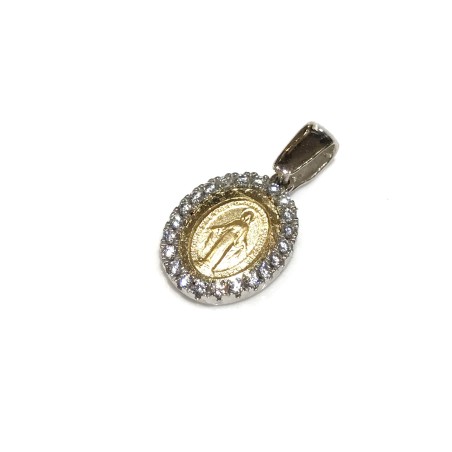 Medaglia Madonna miracolosa oro 18 kt