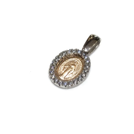 Medaglia Madonna miracolosa oro 18 kt