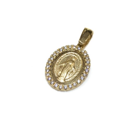 Medaglia Madonna miracolosa oro 18 kt