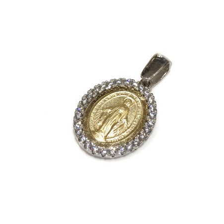 Medaglia Madonna miracolosa oro 18 kt