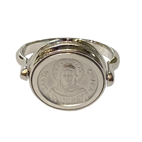 925 sterling silver Saint Francis and Saint Clare ring