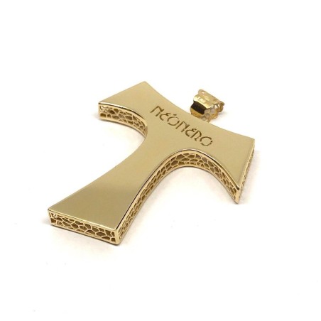 Neonero croce Tau oro 18 kt