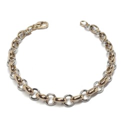 Bolzon bracciale donna oro rosa e bianco 18kt