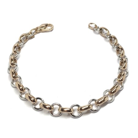 Bolzon bracciale donna oro rosa e bianco 18kt