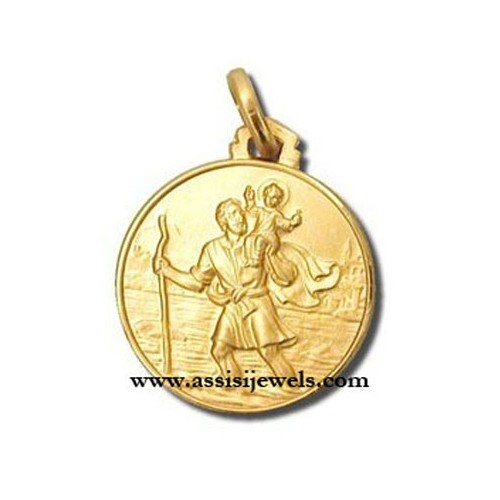18 kt gold Saint Christopher medal