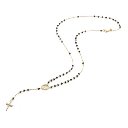 Collana rosario in oro giallo 18 kt