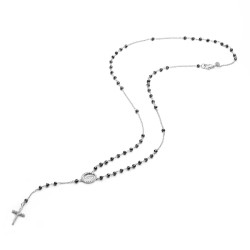 Collana rosario in oro bianco 18 kt