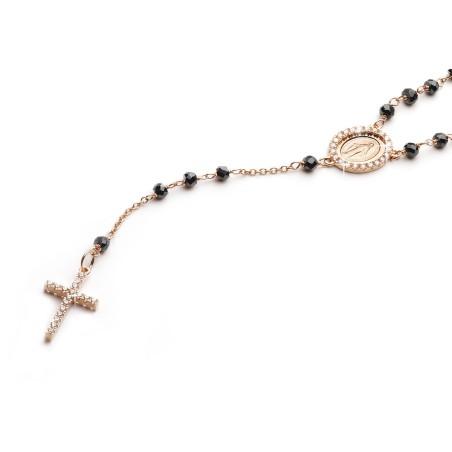 18 kt rose gold rosary necklace