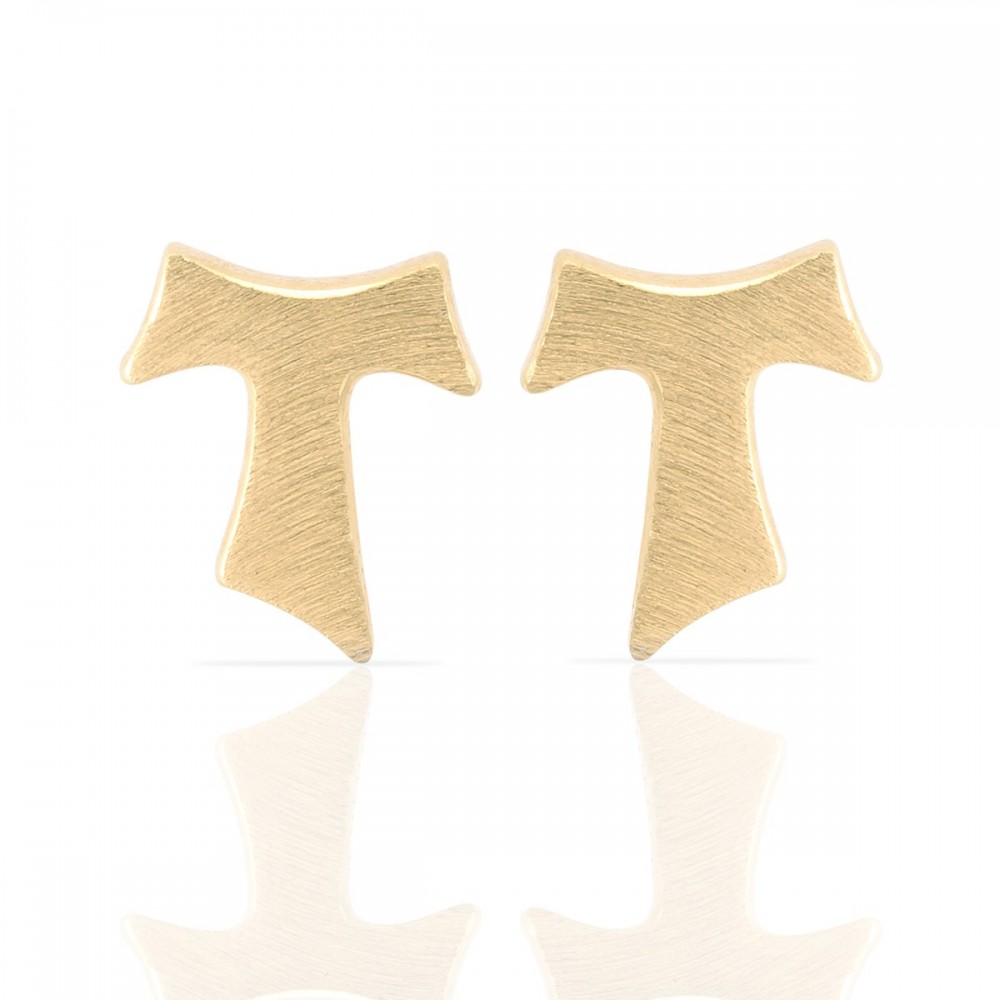 Humilis yellow gold plated satin sterling silver earrings