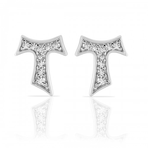 Humilis white gold earrings with zirconia