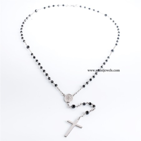 Collana rosario argento 925