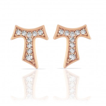 Humilis rose gold earrings with zirconia