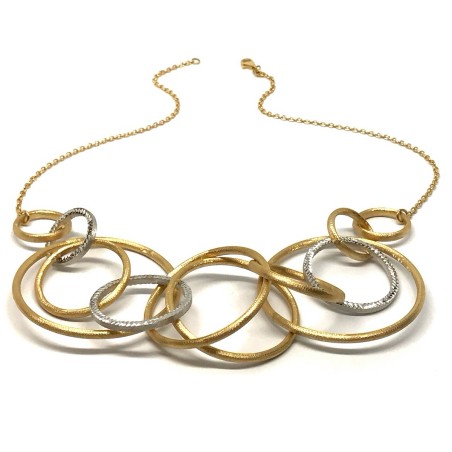 Bolzon collana donna oro giallo e bianco 18kt