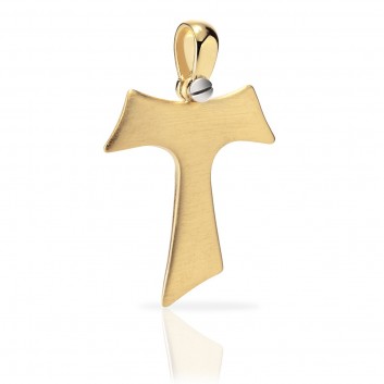 Humilis yellow gold satin Tau cross